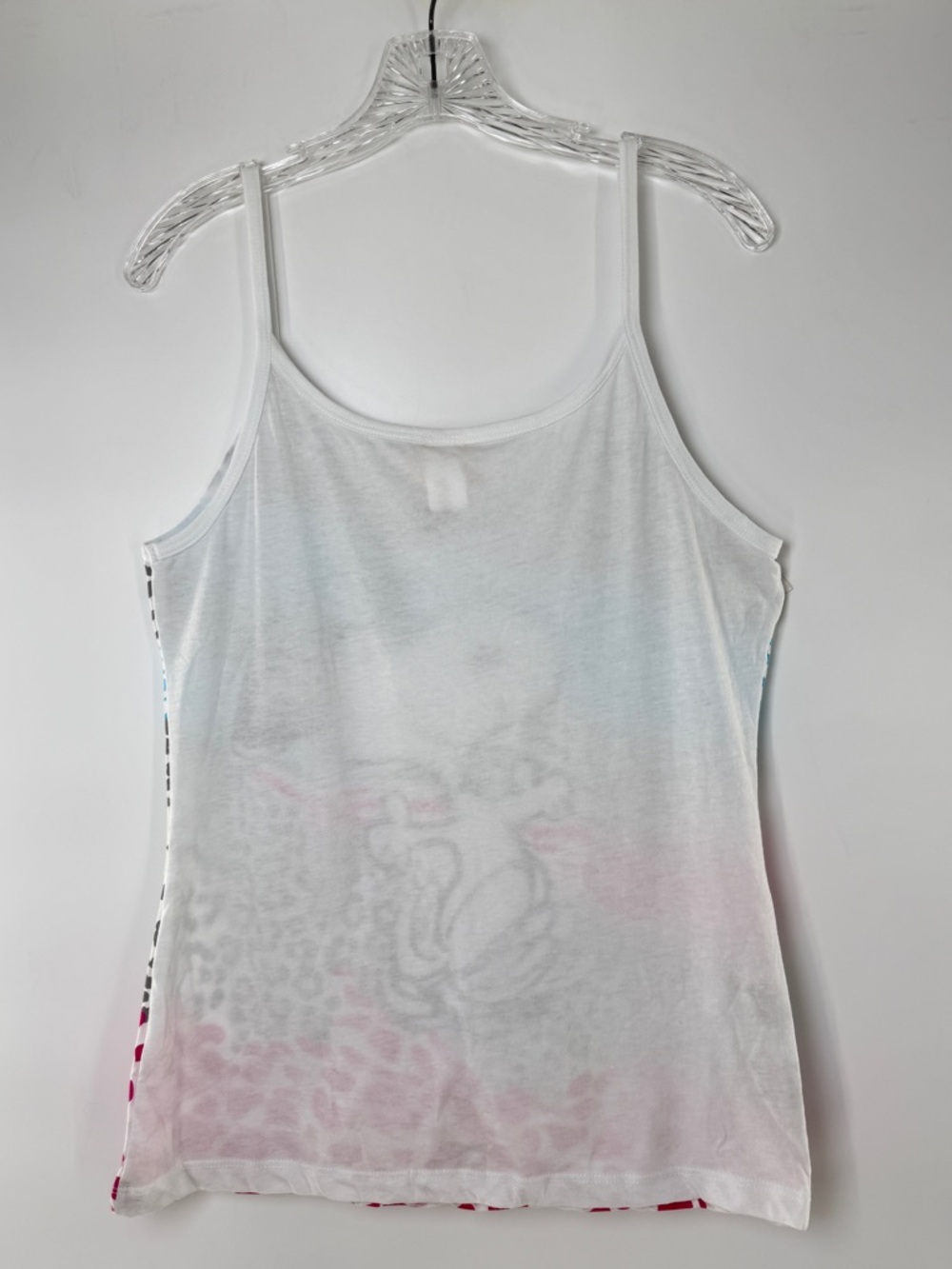 Peanuts Dancing Snoopy Tank Top w/ Blue & Pink Animal Print Graphics Size Jr XL - Picture 8 of 11